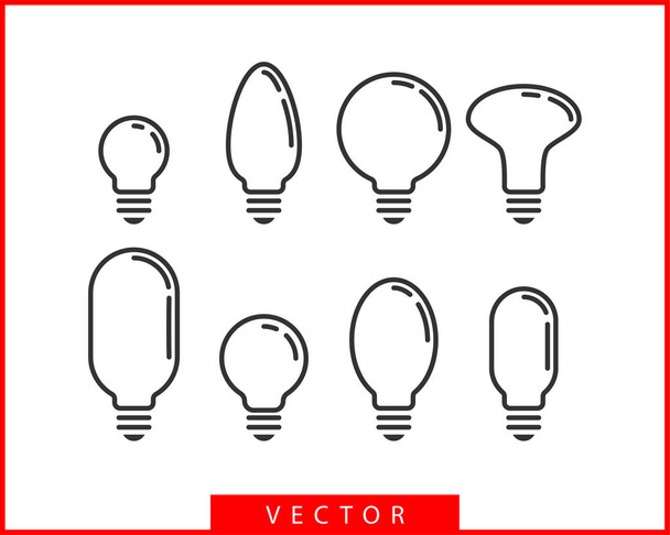 Hehkulampun kuvakevektori. Lamppu idea logo käsite. Aseta lamput
  - Vektori, kuva