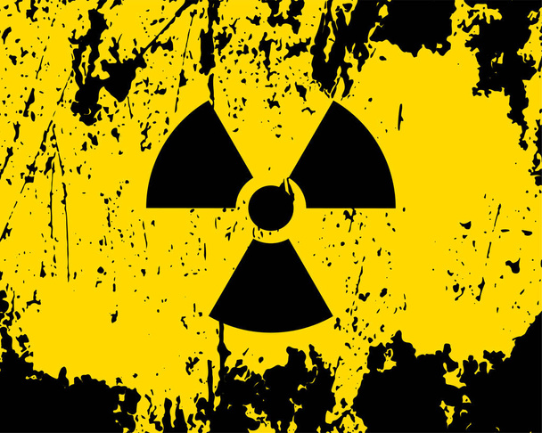 Vettore di icone di radiazione. Segnale di pericolo radioattivo. - Vettoriali, immagini
