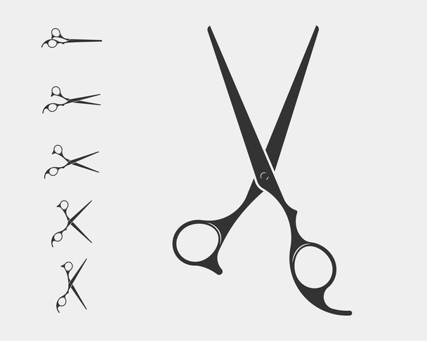 Встановіть значок ножиці для стрижки волосся. Ножиці векторний елемент дизайну або журнал
 - Вектор, зображення