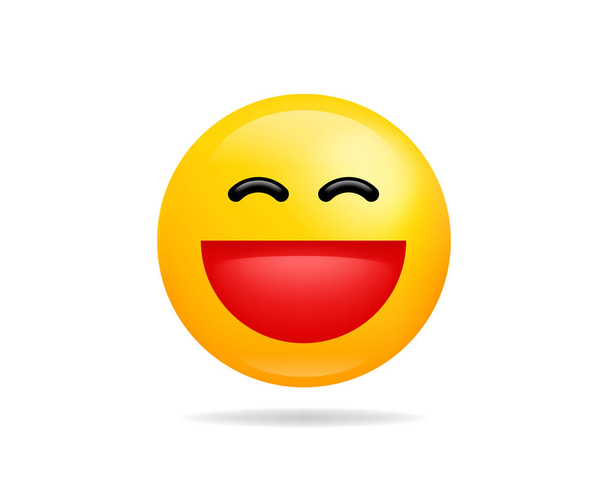 Emoji sonrisa icono símbolo vectorial. Cara sonriente caricatura amarilla cha
 - Vector, imagen