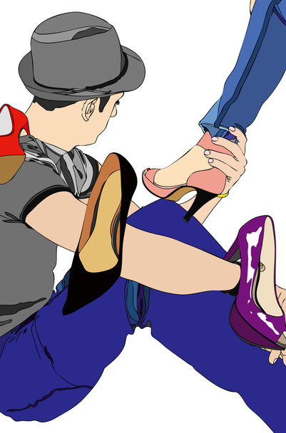 The charm of the shoes - Vector, Image