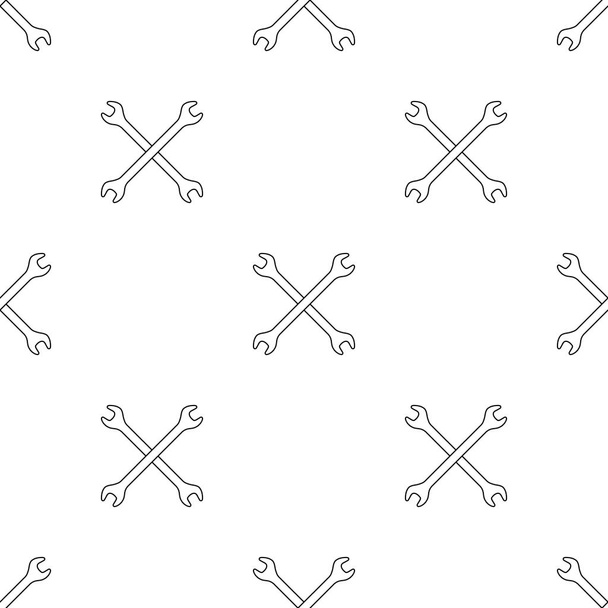 Naadloos patroon met pictogram moersleutel. Moersleutel. Herstel symbool. Vector illustratie voorontwerp, Web, inpakpapier, stof, behang. - Vector, afbeelding