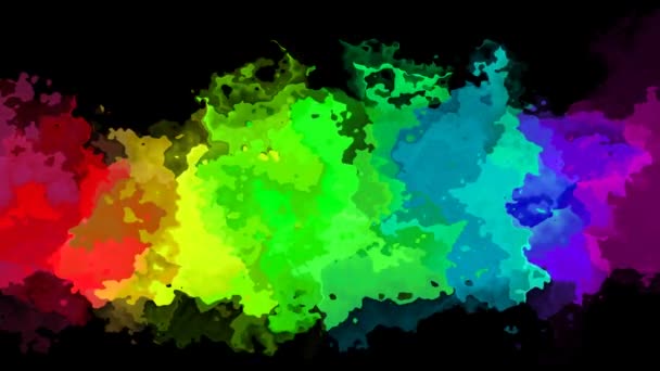 abstraktní animovaná jiskřička zbarvená pozadí bezproblémové smyčky video-akvarel skvrnných efektů-neonové duhové plné barevné spektrum v noci - Záběry, video