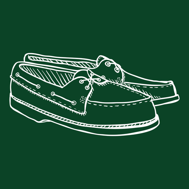 Διάνυσμα κιμωλία σκίτσο εικόνα-ζεύγος Topsider Ανδρικά παπούτσια - Διάνυσμα, εικόνα