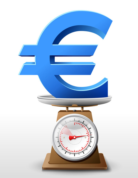 スケール鍋でユーロ通貨記号 - ベクター画像