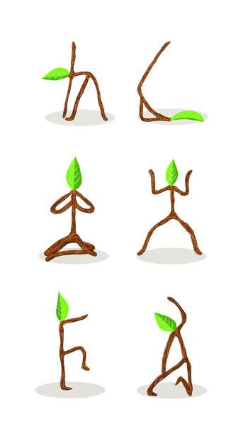 kreslený strom jóga pozice 1 - Fotografie, Obrázek