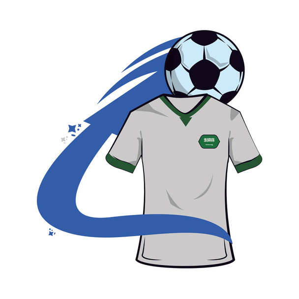 Σαουδική Αραβία ποδόσφαιρο μπλουζάκι - Διάνυσμα, εικόνα