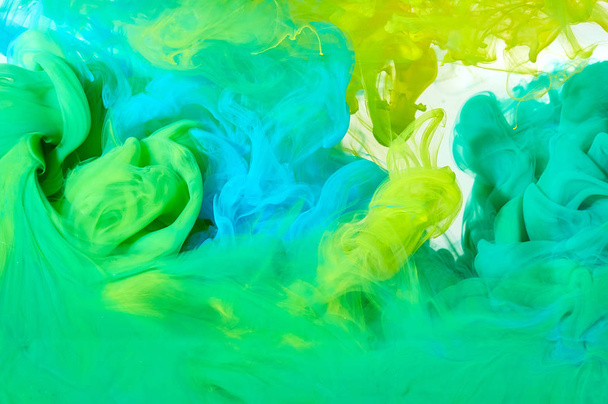 Inkt in water. Splash Paint Mixing. Veelkleurige vloeibare kleurstof. ABst - Foto, afbeelding