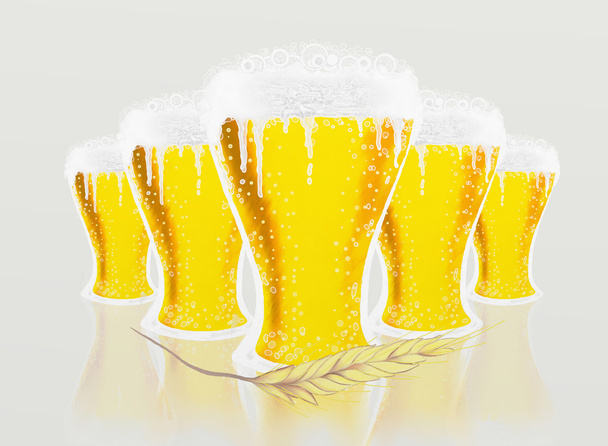 szklanki piwa i jęczmienia - Zdjęcie, obraz