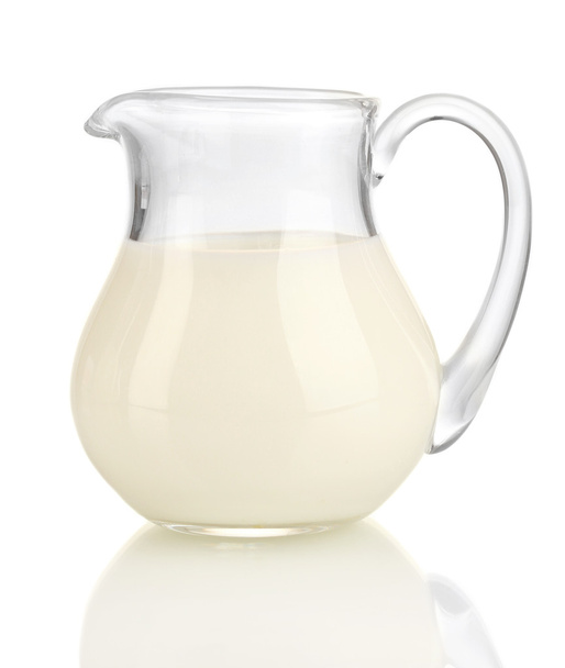 Milk in jug isolated on white - Photo, image