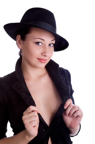 Girl in black jacket - Фото, изображение