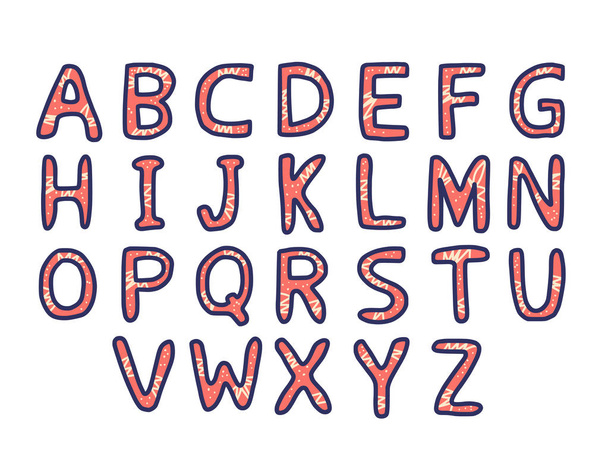 Alphabet vector art color signs. Letters design. - Wektor, obraz