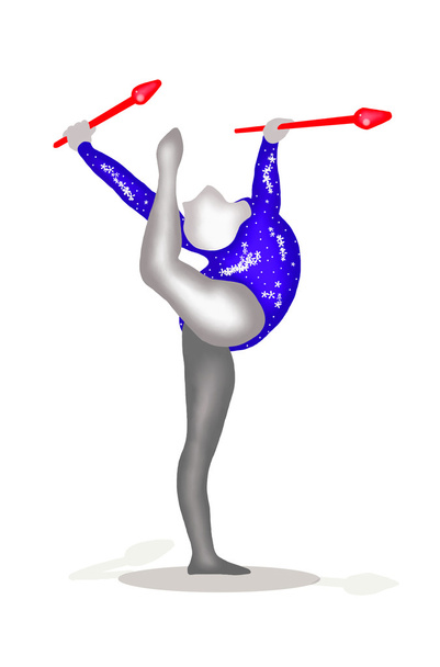 Gimnastyka: Dziewczynka gimnastyczka wykonywanie z klubu - Zdjęcie, obraz