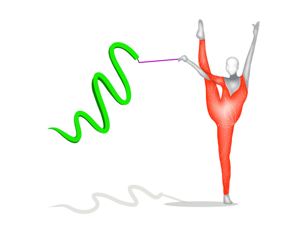 Гімнастика: дівчина-гімнастка зі стрічкою
 - Фото, зображення
