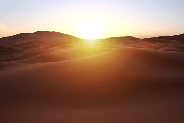 Dunas de areia paisagem no deserto do Saara, Marrocos
 - Foto, Imagem