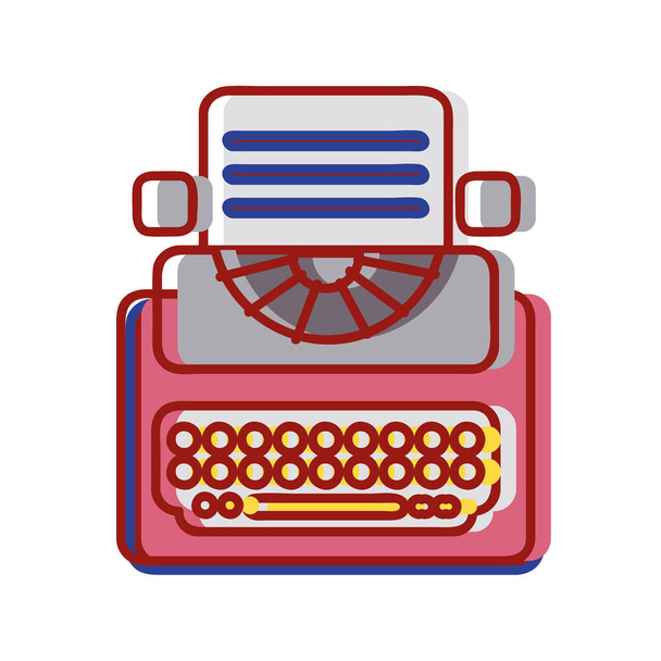 retro typewriter equipment with business document - Vector, Image