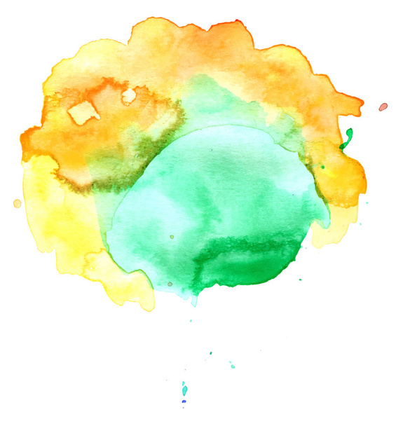 Colorful abstract watercolor texture stain with splashes and spatters. Modern creative watercolor background for trendy design. - Vector, Image