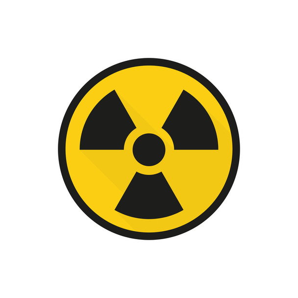 colored icon radiation warning yellow sign, flat - Vector, Image