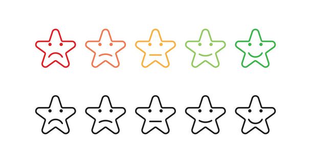 conjunto estrellas emociones clasificación en estilo plano
 - Vector, imagen