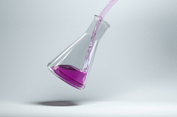 Chemische instrumenten en reagentia in het lab, 3D-rendering - Foto, afbeelding