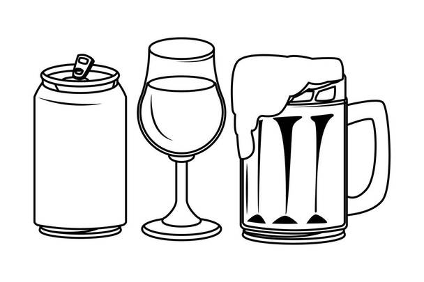 Alkoholische Getränke Karikatur - Vektor, Bild