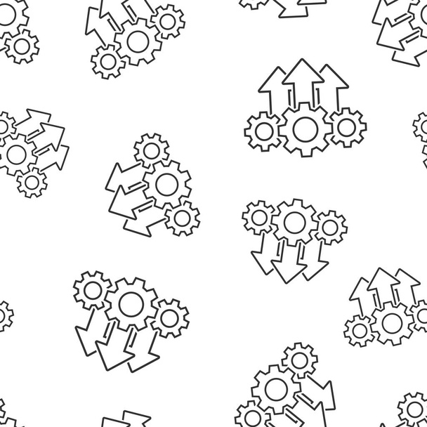 Operation project icon seamless pattern background. Gear process - Vector, Image