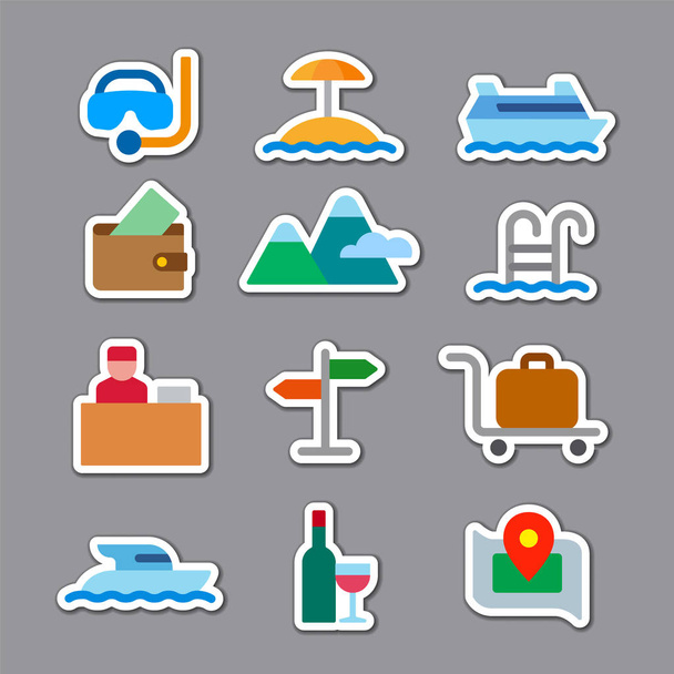 reis-en Resort stickers - Vector, afbeelding