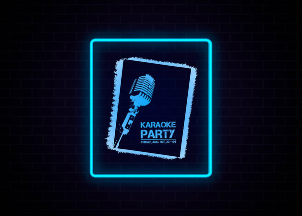 Banner For Karaoke Party With A Singing Mouth Stock Illustration