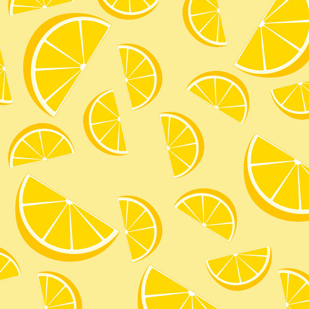 Bright summer background, lemons. Yellow lemons, vector illustration. - Vektor, obrázek