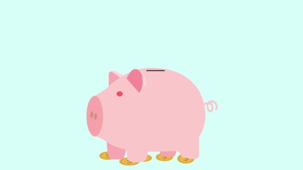 Piggy Bank Salvar conceito de dinheiro
 - Filmagem, Vídeo