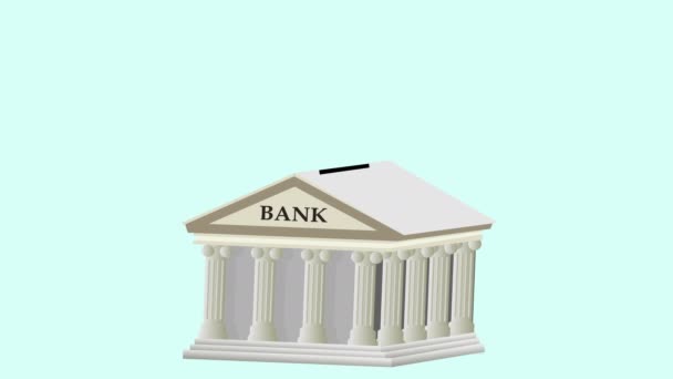 貯蓄概念のための銀行貯蓄、銀行に落ちるコイン - 映像、動画