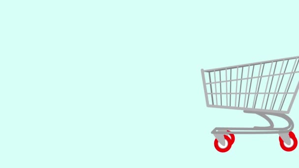 Red Bad Load Full Shopping Cart, ostoskärry myytävänä käsite
 - Materiaali, video