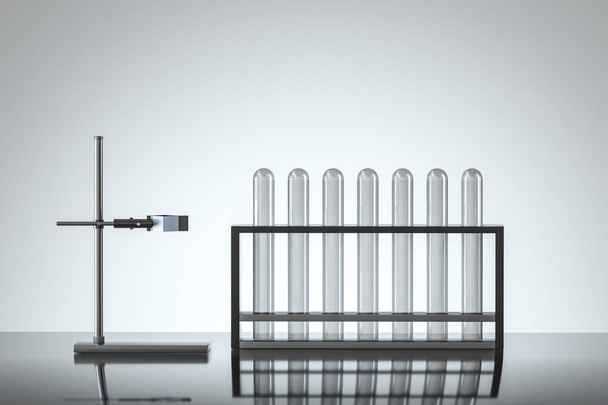 Chemical test tube in the lab, 3d rendering. - Фото, изображение
