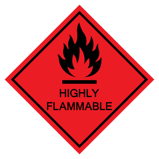 Highly Flammable Symbol Sign Isolate On White Background,Vector Illustration EPS.10  - Vector, Image