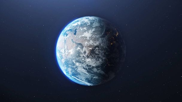 Aarde van de ruimte, 3D renderen van de planeet aarde, elementen van deze afbeelding geleverd door NASA - Foto, afbeelding
