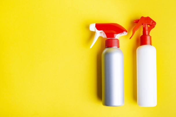 cleaning sprays on a bright background - Foto, Imagem
