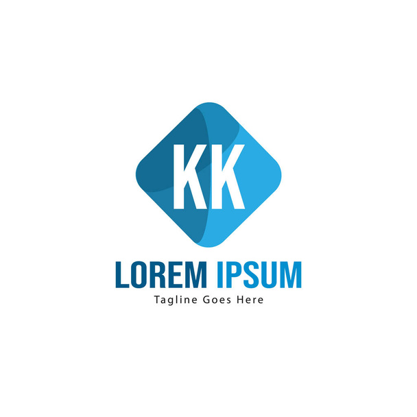 Eredeti KK logó template modern kerettel. Minimalista KK levél logo vektor illusztráció - Vektor, kép