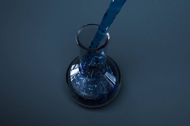 Chemical instruments and reagents in the lab, 3d rendering - Photo, image
