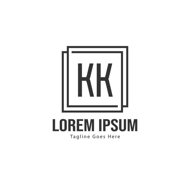 Eredeti KK logó template modern kerettel. Minimalista KK levél logo vektor illusztráció - Vektor, kép