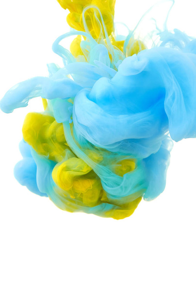 Ink in water. Splash paint mixing. Multicolored liquid dye. Abst - Fotoğraf, Görsel