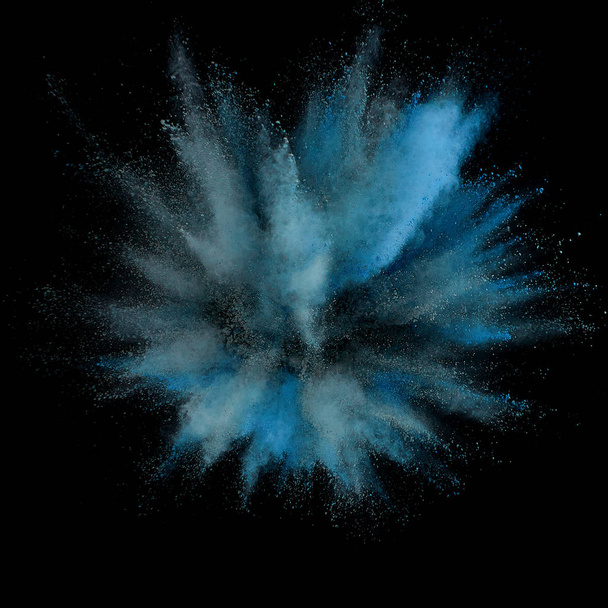 Gekleurde poeder explosie. Abstract close-up stof op de achtergrond. Kolonel - Foto, afbeelding