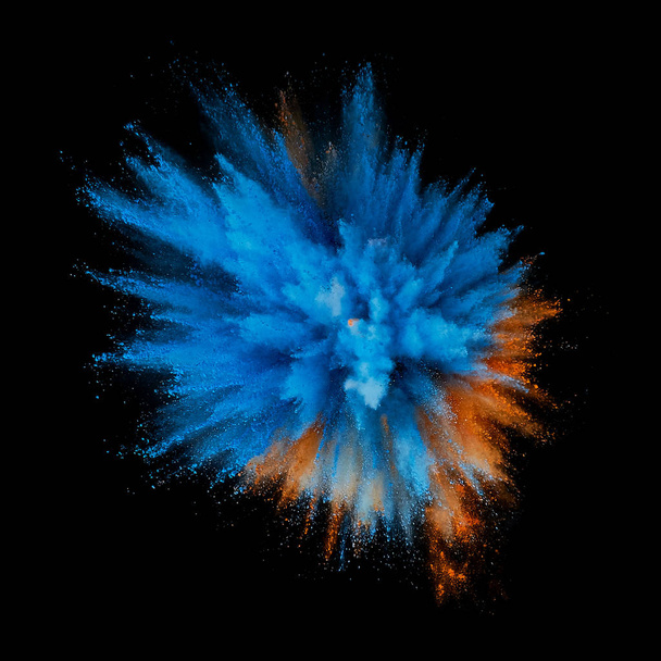 Värillinen ruutiräjähdys. Abstrakti lähikuva pöly taustalla. Eversti
 - Valokuva, kuva