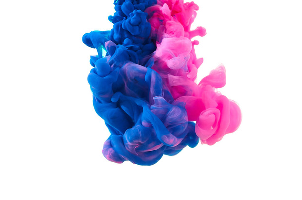Ink in water. Splash paint mixing. Multicolored liquid dye. Abst - Photo, Image