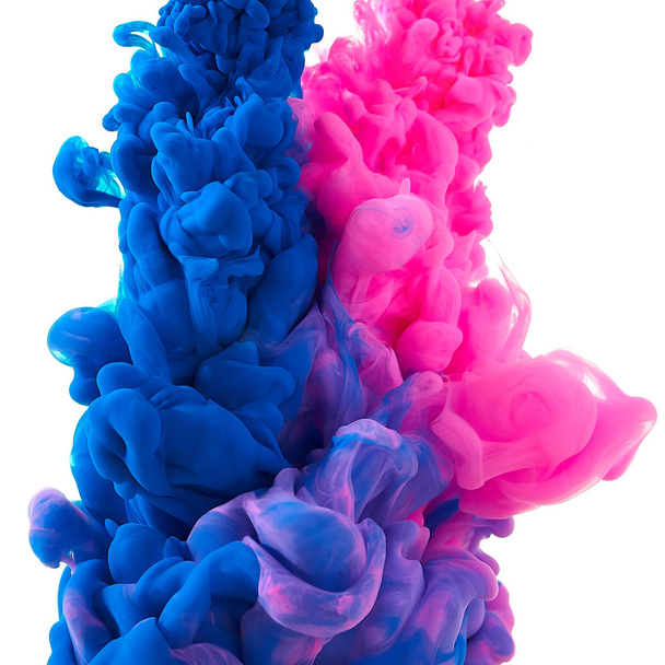 Ink in water. Splash paint mixing. Multicolored liquid dye. Abst - Foto, imagen