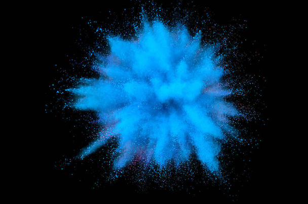 Colored powder explosion. Abstract closeup dust on backdrop. Col - Φωτογραφία, εικόνα