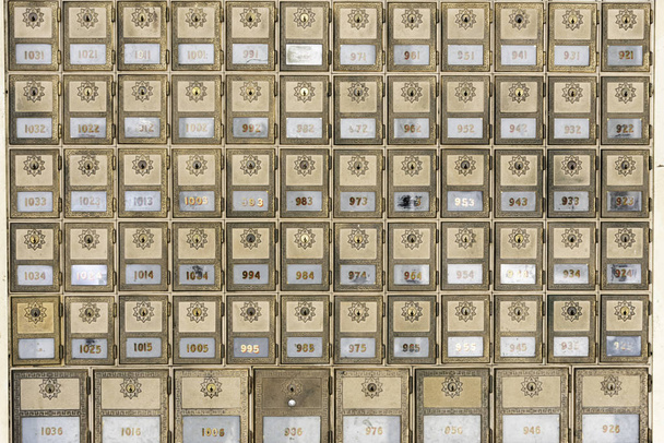 Orta Yüzyıl Tasarım Pirinç Posta Posta Kutuları - Fotoğraf, Görsel