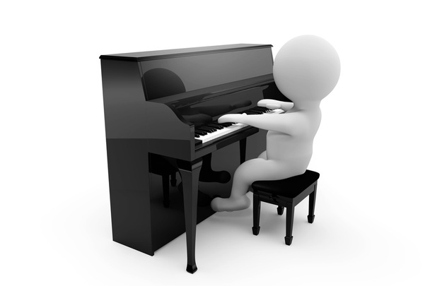 3d Person beim Klavierspielen - Foto, Bild