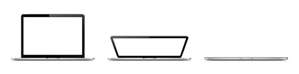 Laptop lid opening stages - Vector, Image