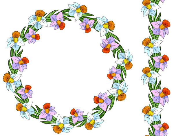 Decorative floral wreath. - Vektori, kuva