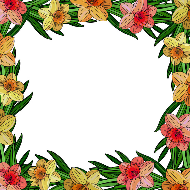 Decorative flower frame. - Vector, Imagen
